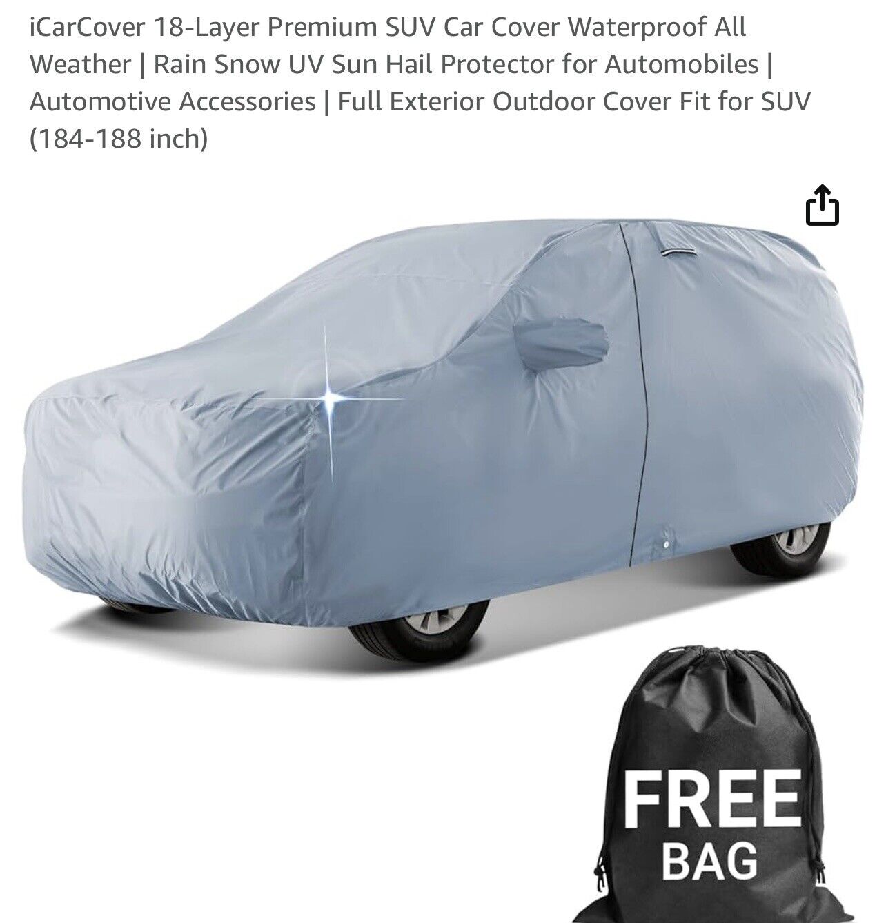 iCarCover 18-Layer Premium SUV Car Cover (184-188inch)