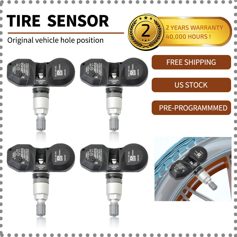 4PCS TPMS Tire Pressure Sensor For Audi A4 A6 A8 Q7 R8 VW Cayenne Cayman 433MHz