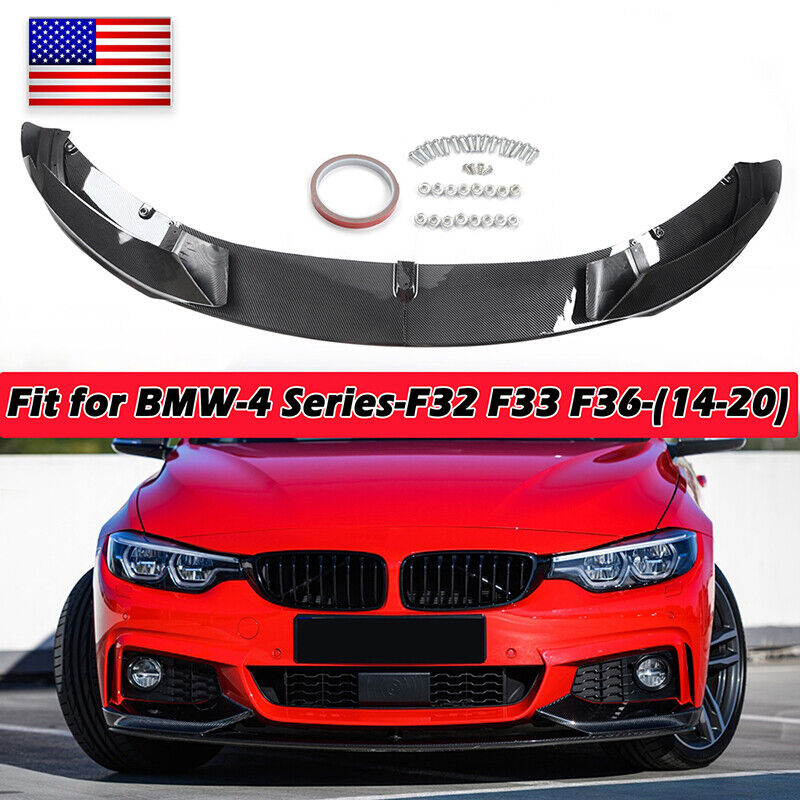 For BMW F32 430i 440i M Tech 2014~2020 Carbon Look ABS Front Bumper Splitter Lip