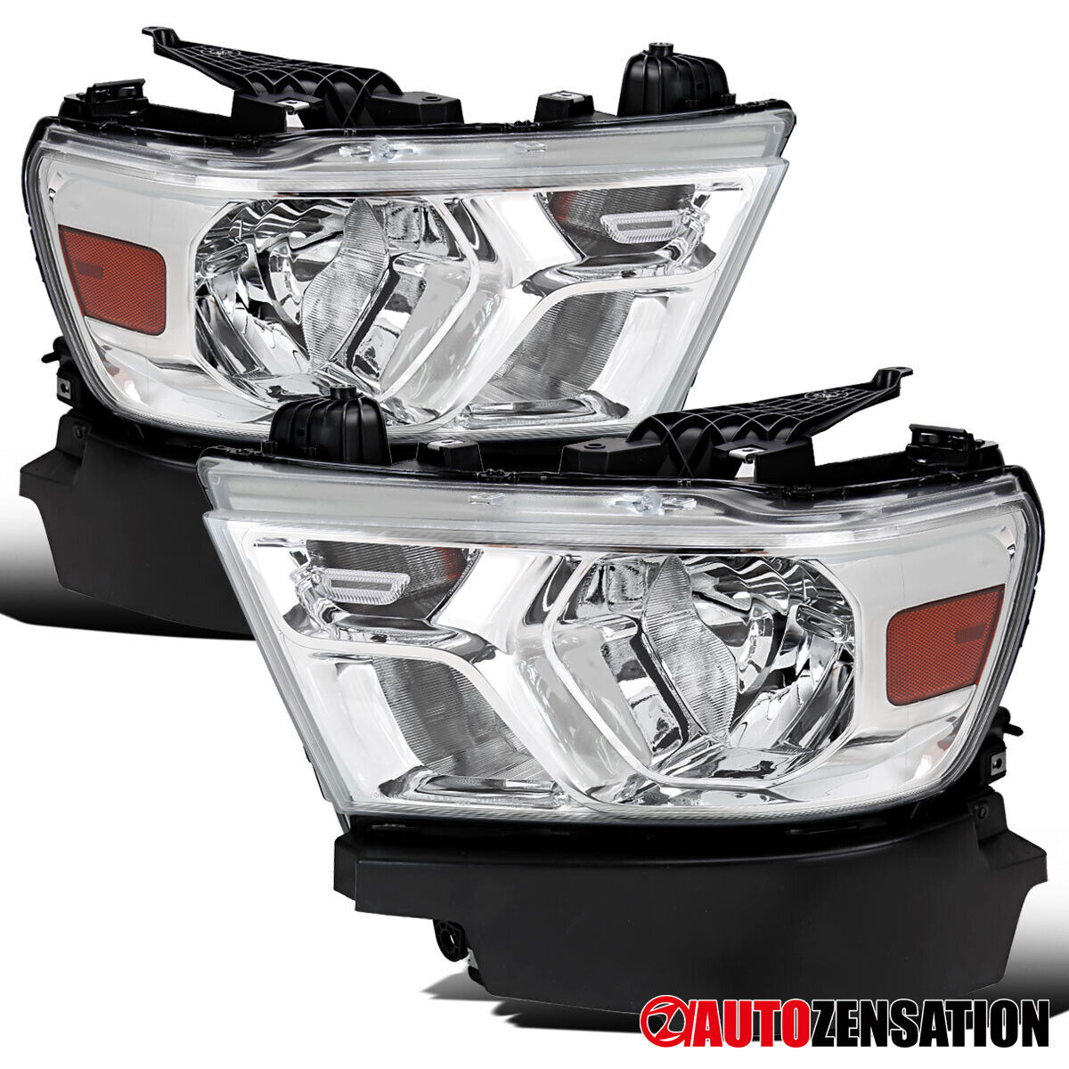 Fit 2019 2020 2021 Dodge Ram 1500 Headlights Halogen Lamps Assembly Left+Right