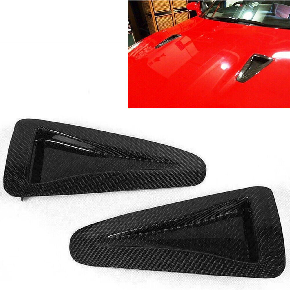 Car Carbon Fiber Exterior Hood Scoop Vent Kit Black For 2008-2015 Nissan R35 GTR