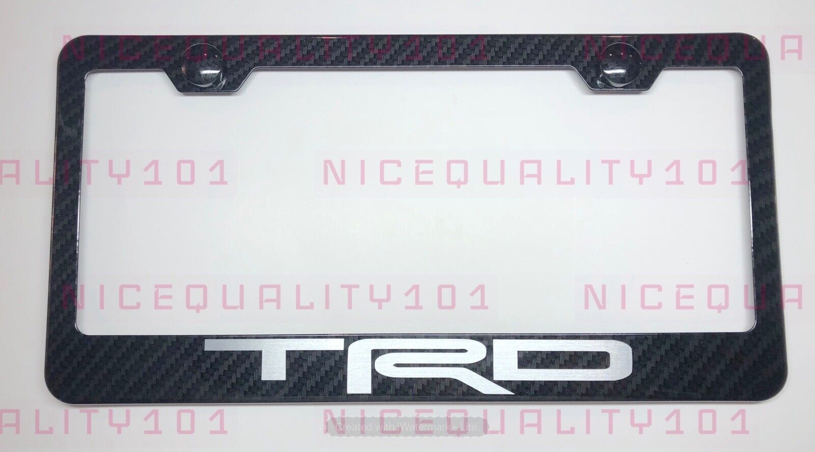 TRD Pro Sport 100% Carbon Fiber Style Stainless Metal License Frame Holder