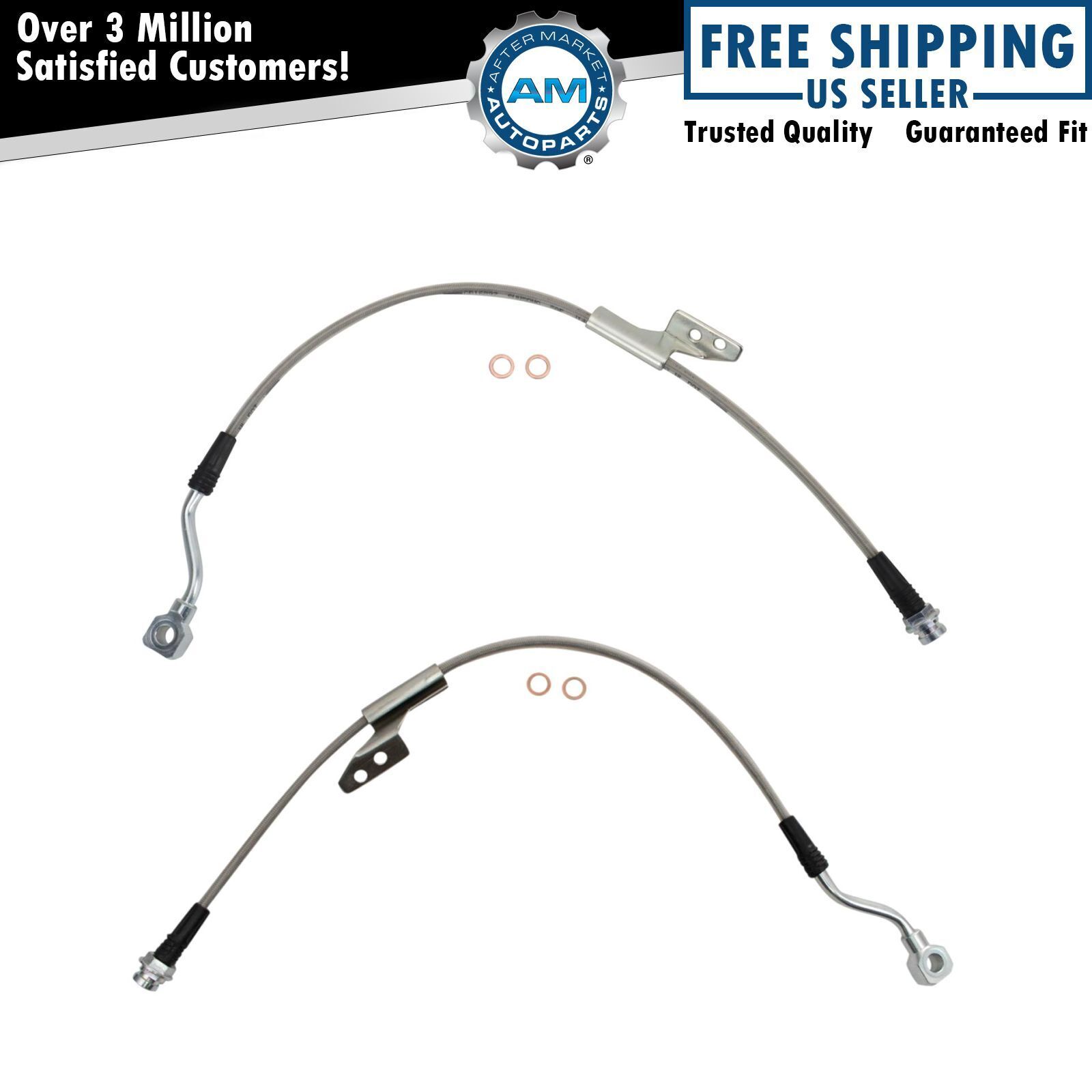 Stainless Steel Front Brake Hose Fits 1988-2000 Chevrolet 1988-1999 GMC