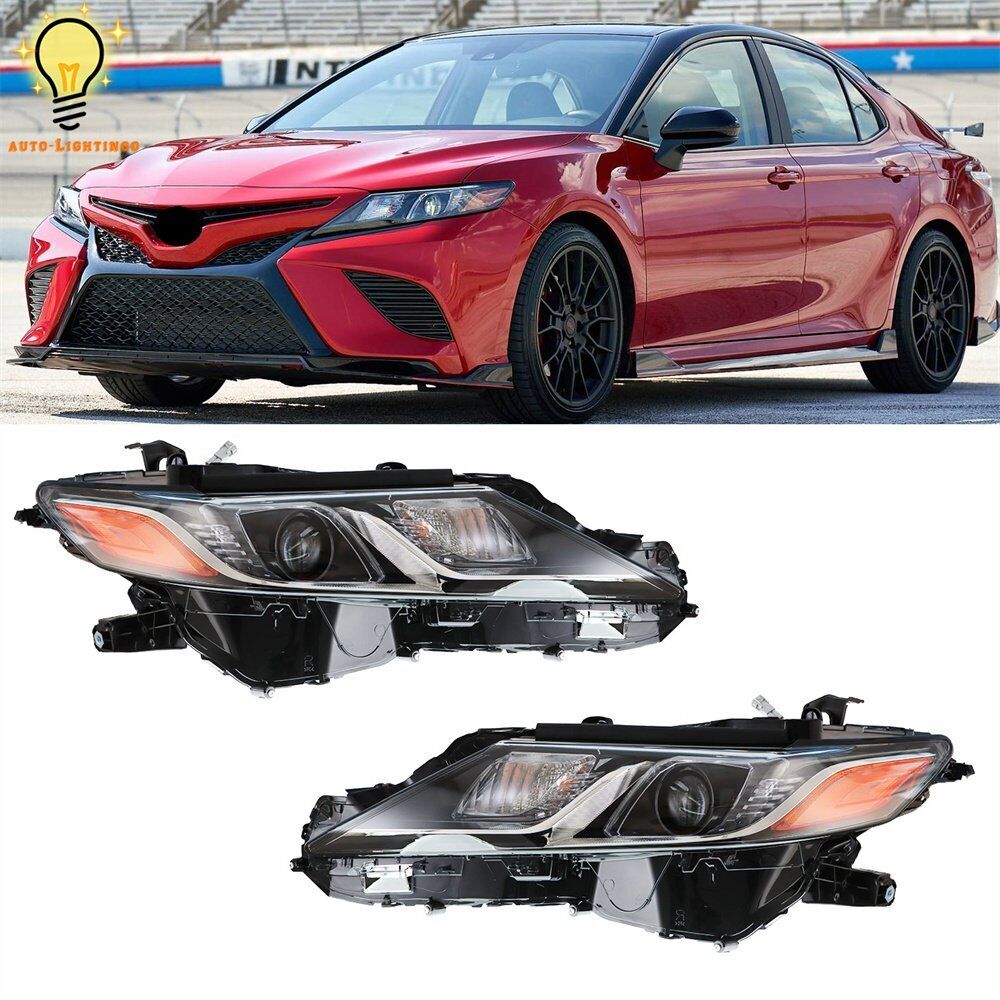 For 2018 19 20-22 Toyota Camry LE SE Pair Projector Headlight Headlamps Assembly