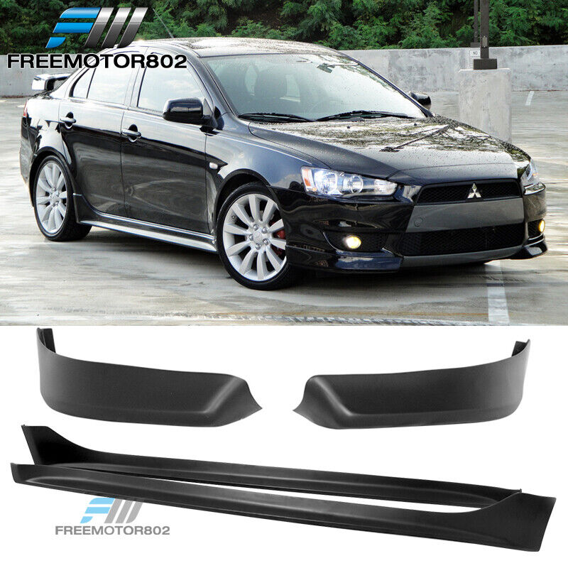For 08-15 Mitsubishi Lancer OE Style Front Bumper Lip & Side Skirts PP