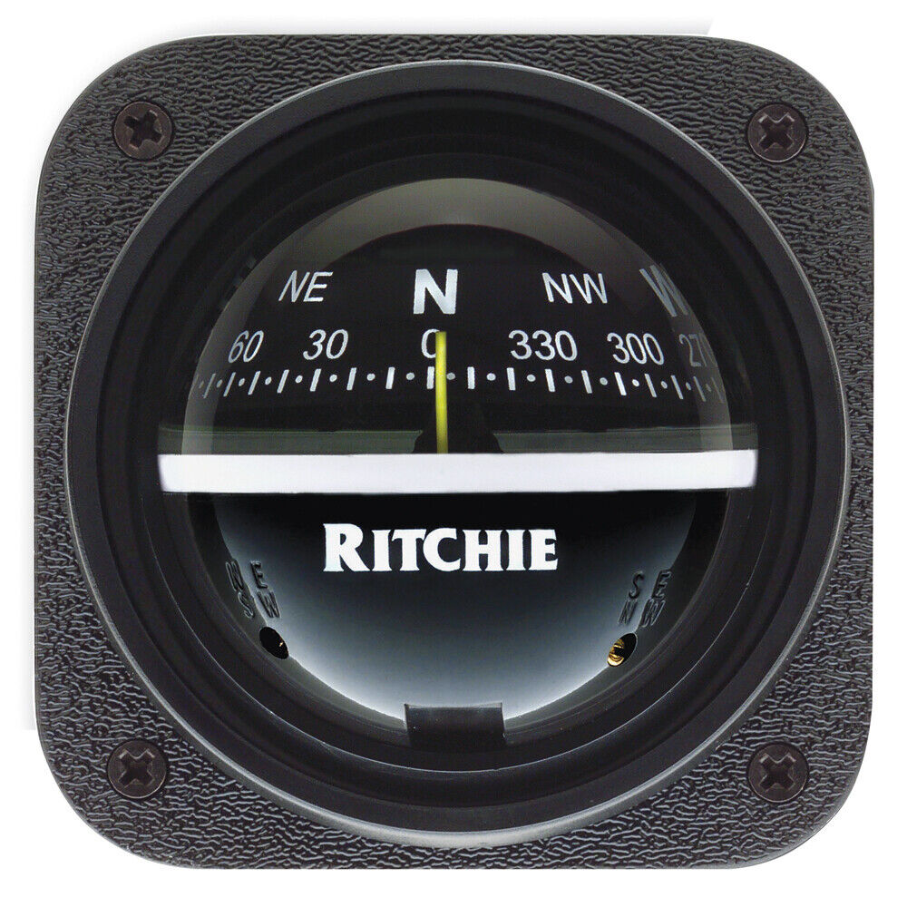 Ritchie Explorer Compass - Bulkhead Mount - Black Dial  V-537
