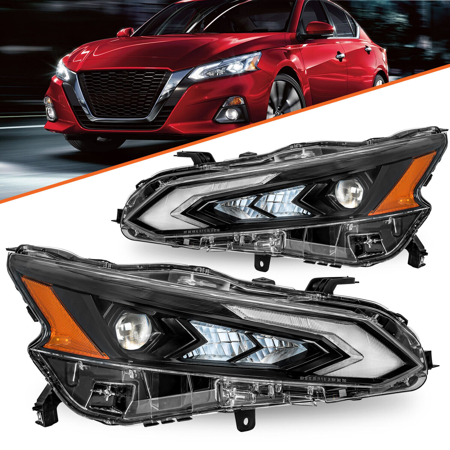 For 2023-2024 Nissan Altima Sedan 4DR Full LED Headlights Assembly Headlamps L+R