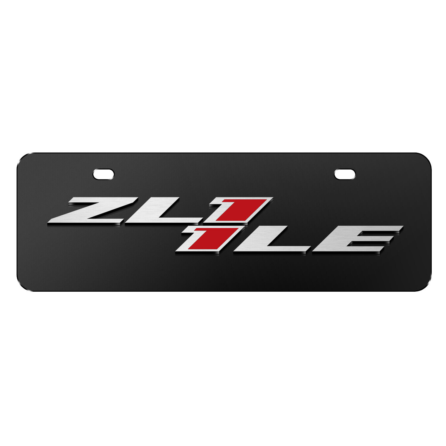 Chevrolet Camaro ZL1-1LE 3D Logo Black Half-Size Stainless Steel License Plate