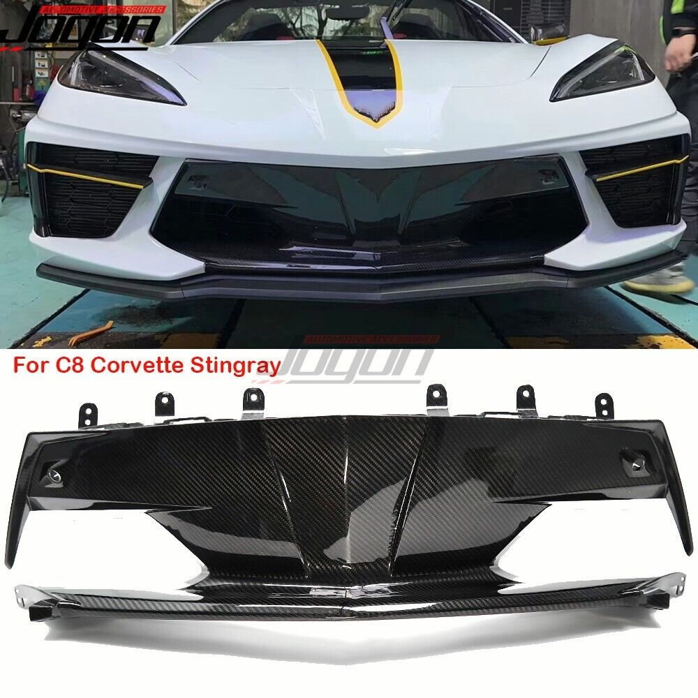 For C8 Corvette Stingray Z06 2020+ Carbon Front Bumper Spoiler Center Grill Lip