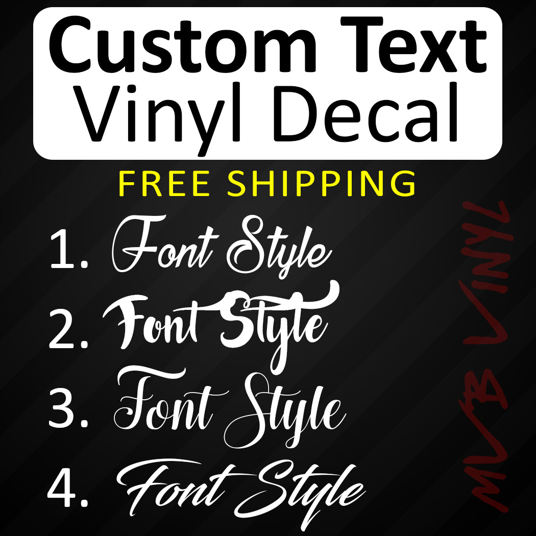Cursive Custom Text Vinyl Decal Sticker Script | Personalized Lettering Fancy
