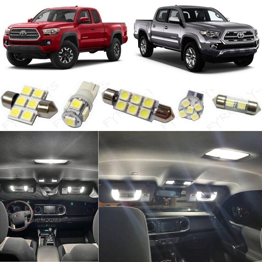 White LED interior lights package kit for 2016-2022 2023 Toyota Tacoma+Tool TT5W