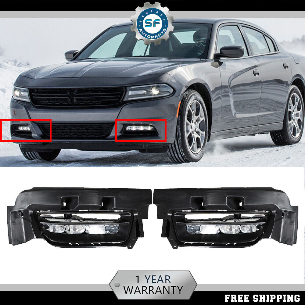 For 2015-2017 Dodge Charger Factory Style LED Bumper Fog Lights Lamps W/Switch