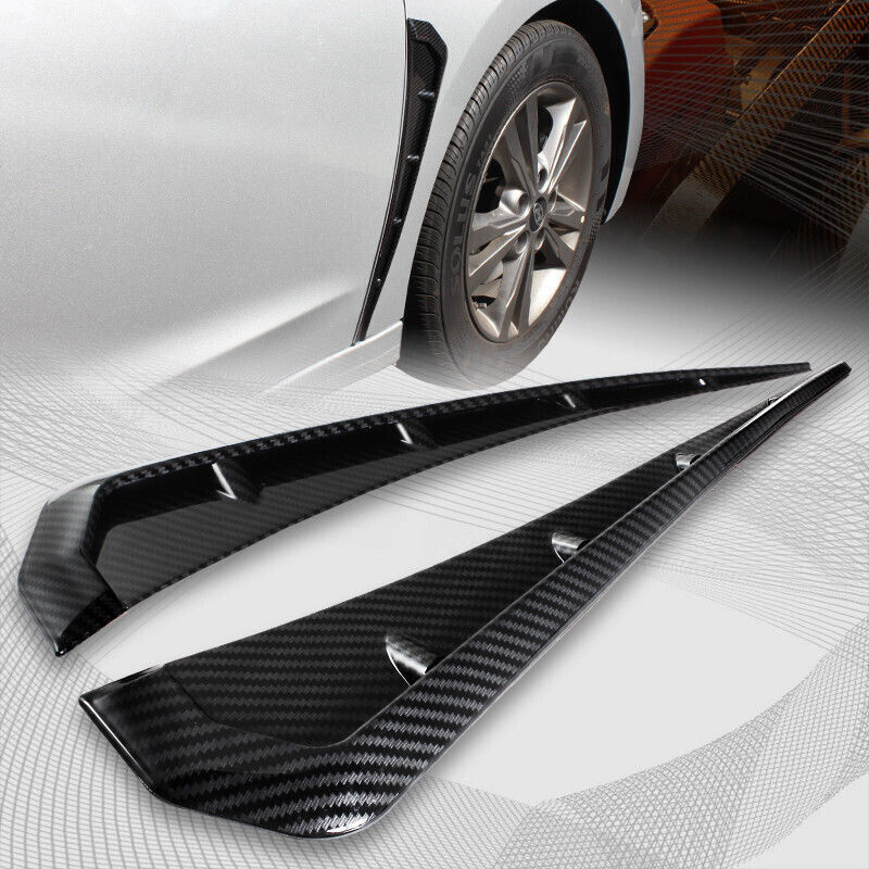 2pcs Carbon Fiber Car Side Fender Vent Air Wing Cover Body Trim Accessories New