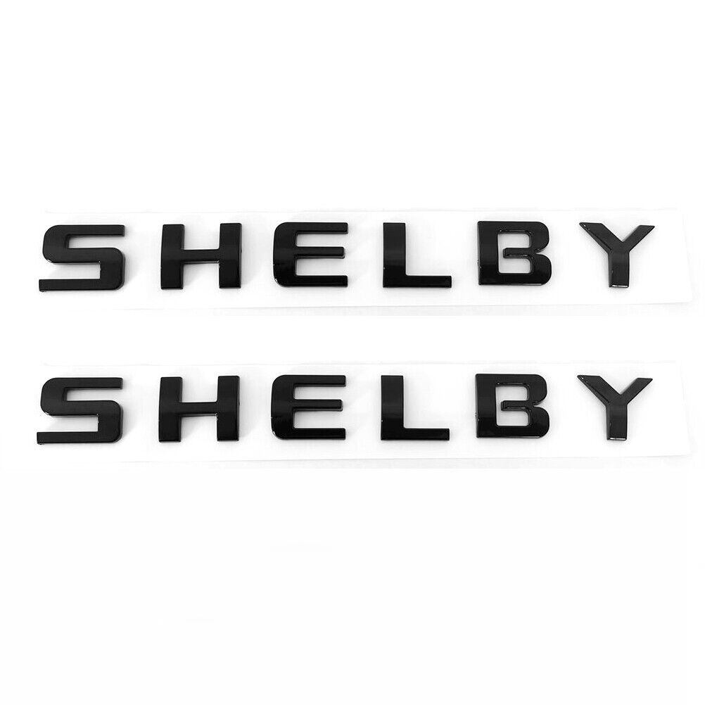 2x New SHELBY EMBLEMS Badge Letter  for fits SHELBY Black letters a