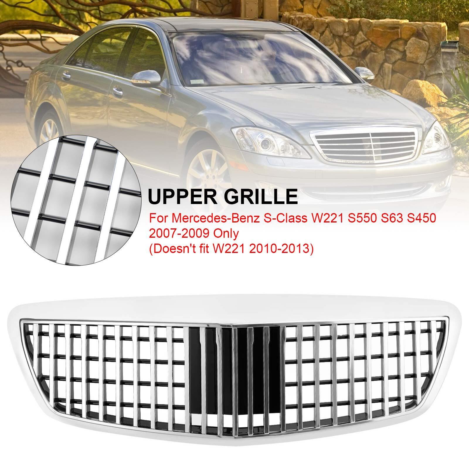 MayBach Style Grille Grill Fit Benz S-Class W221 S550 S63 S450 2007-2009 Chrome