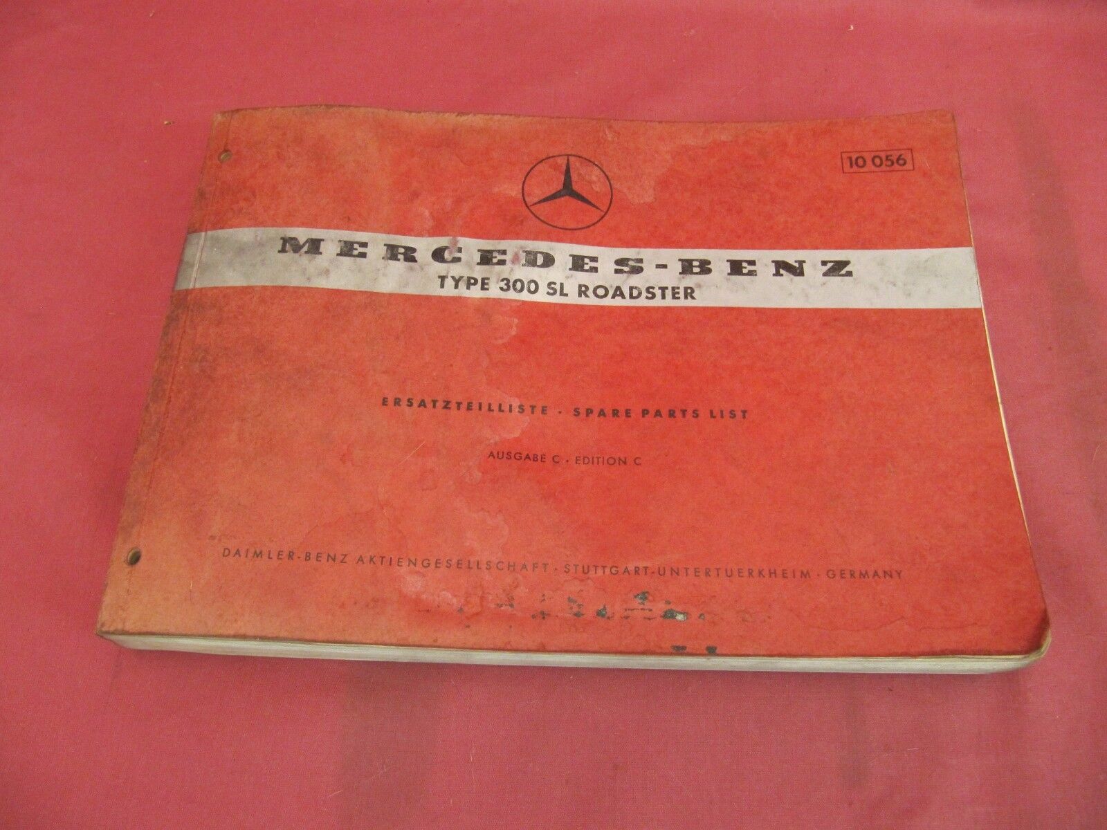 Original Mercedes-Benz 300SL Roadster W198 Spare Parts Manual Edition C 1963