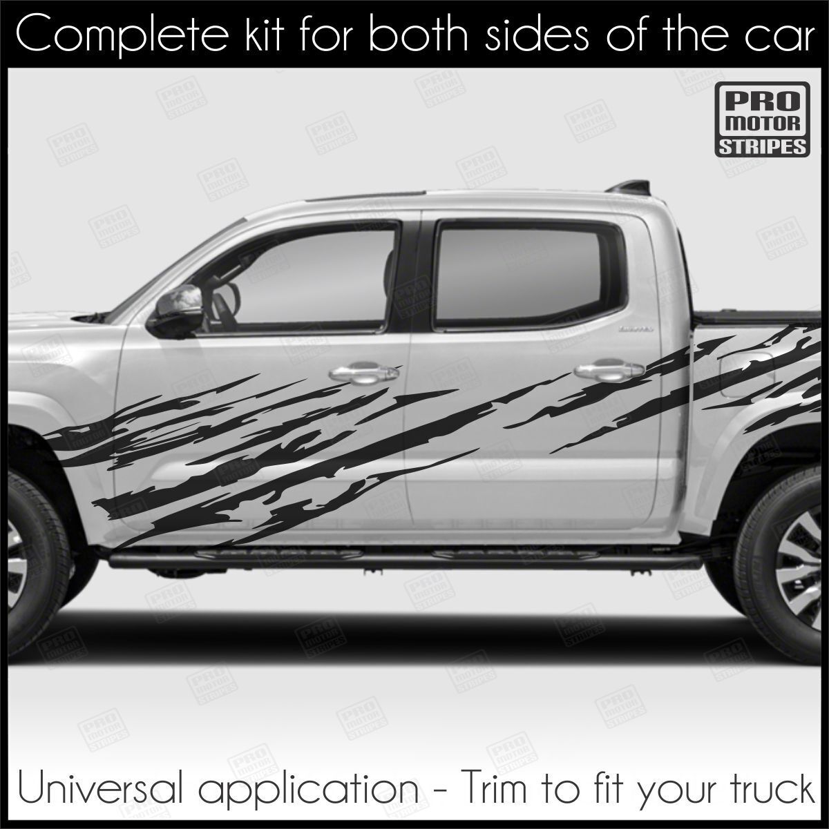 Dodge RAM 1500 2500 3500 Torn Ripped Side Accent Stripes Decals (Choose Color)