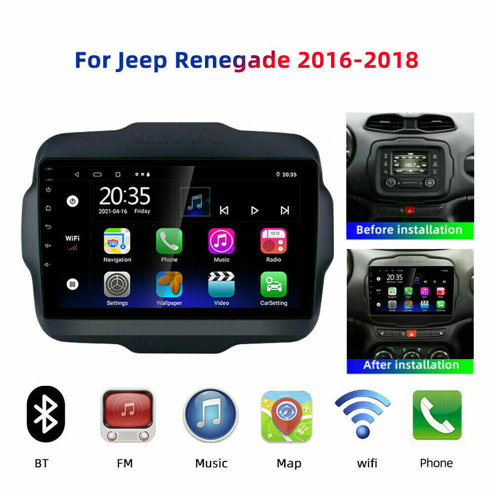 For Jeep Renegade 2016/2017/2018 Android 12 Car Radio Stereo Wifi GPS Bluetooth