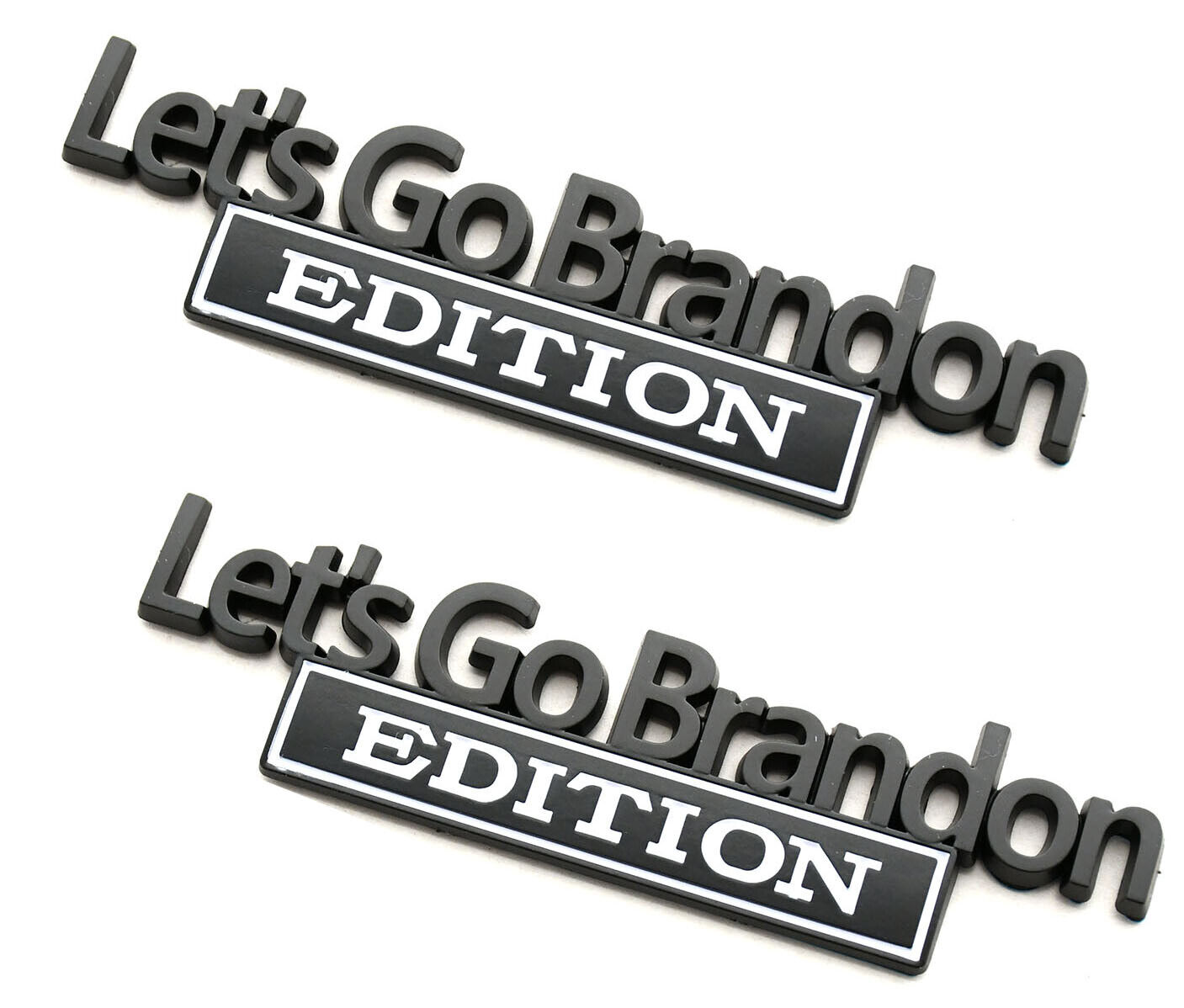 2pc Let\'s Go Brandon EDITION emblem Badges Fender Car Truck Redneck Black white