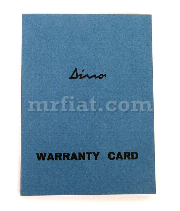 Ferrari 246 GT GTS Warranty Card Book New