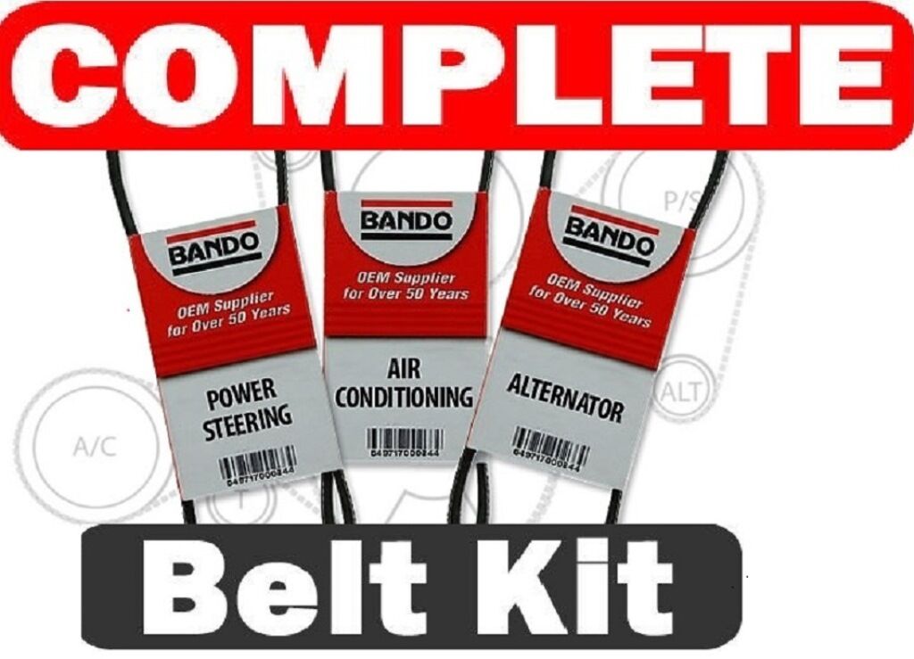 For Honda CRV 1997-2001 Alternator-A/C-Power Steering Drive Belt Set of 3 BANDO
