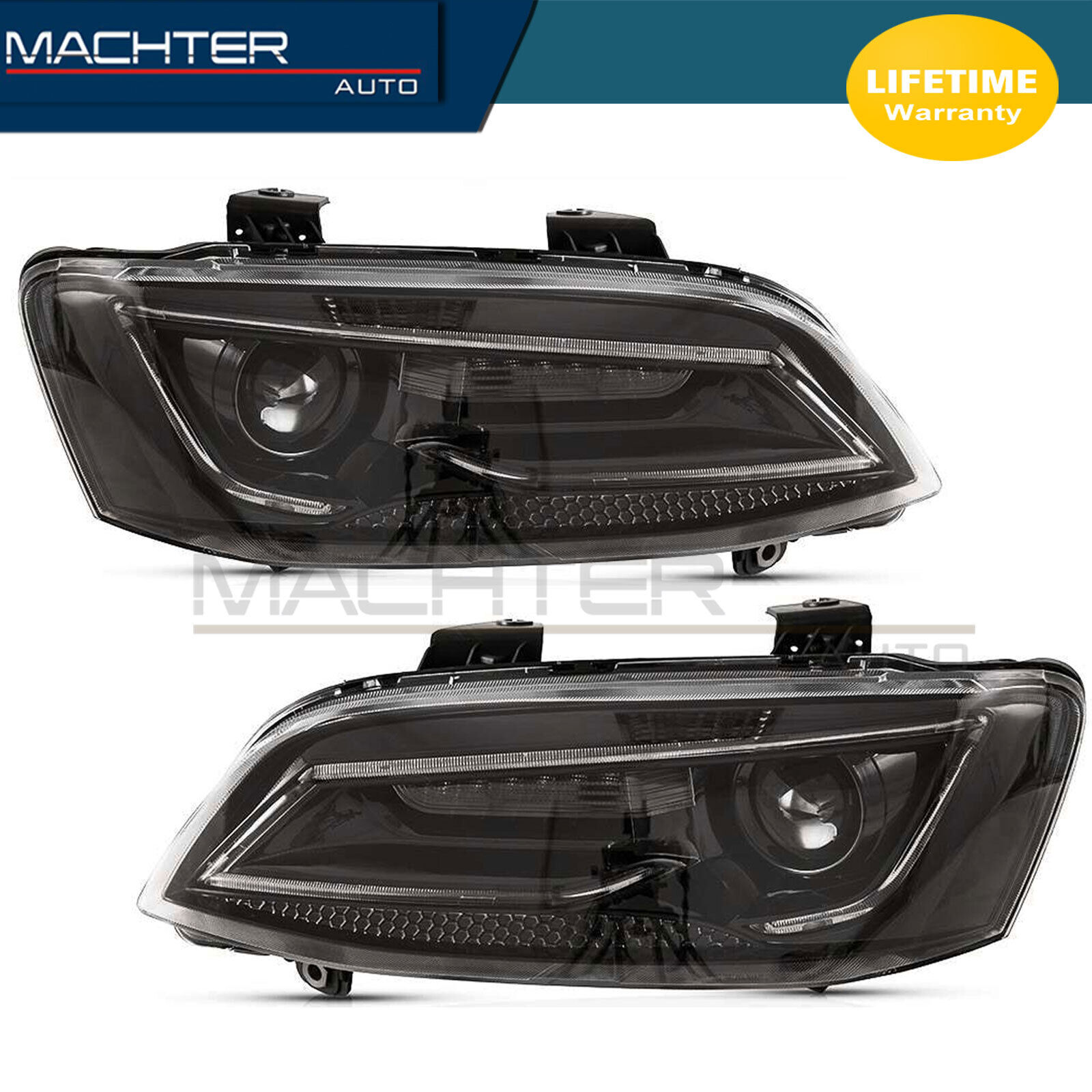 Machter (2) LED Headlights For Pontiac G8 GT GXP... Black Version New Design 