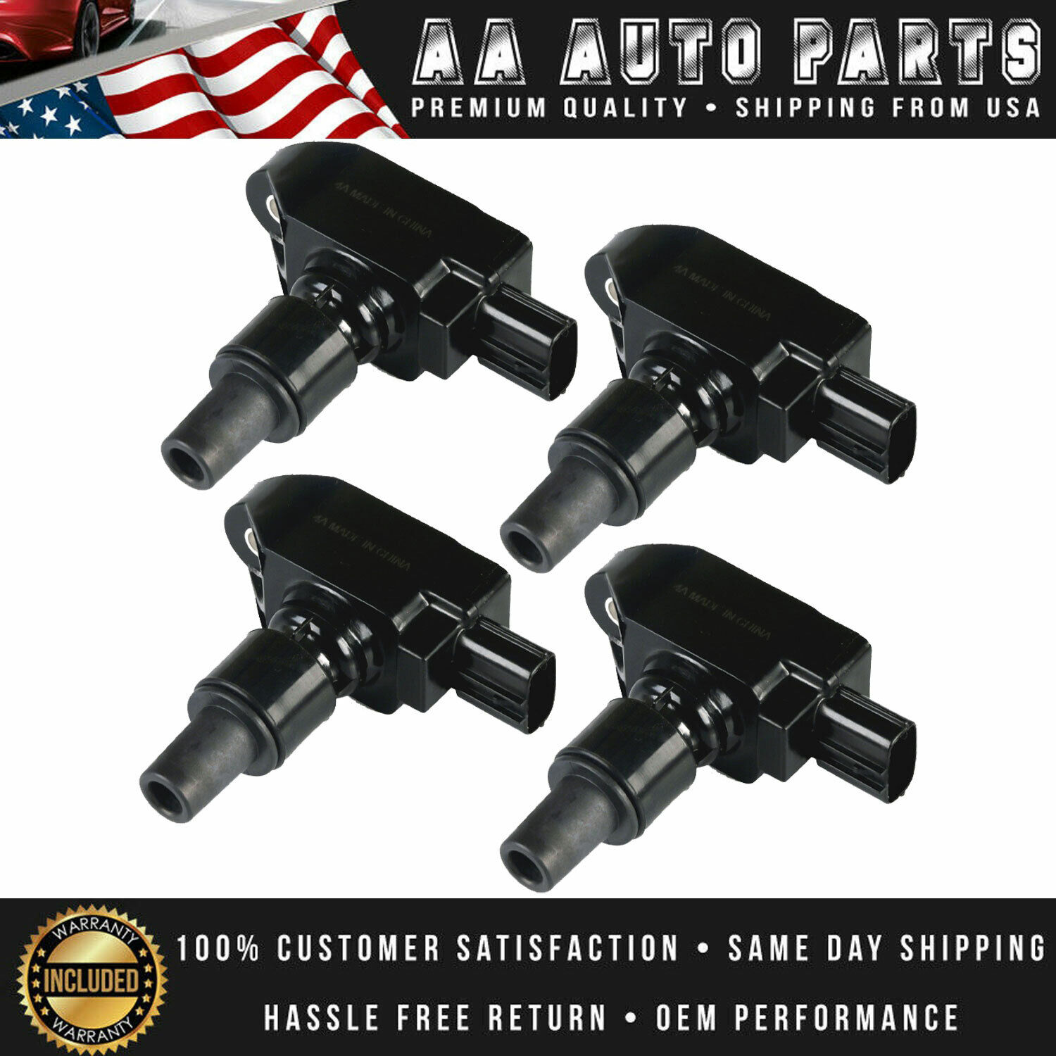 Set of 4 Premium Quality Ignition Coil For 2004-2008 Mazda RX-8 1.3L UF501