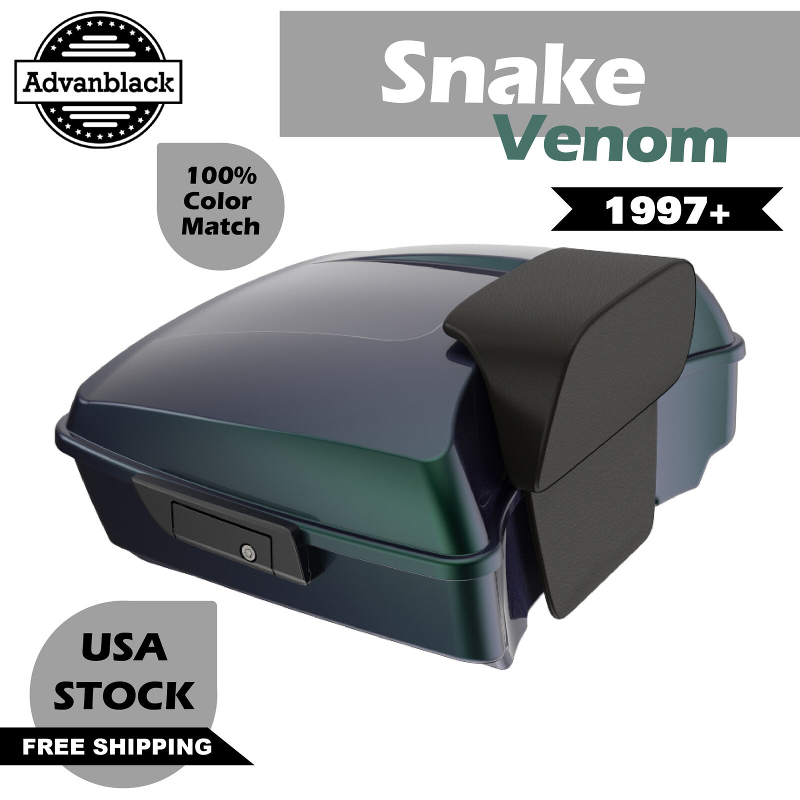 Snake Venom Rushmore Chopped Tour Pak Pack Pad Fits Harley Touring/Softail 97+