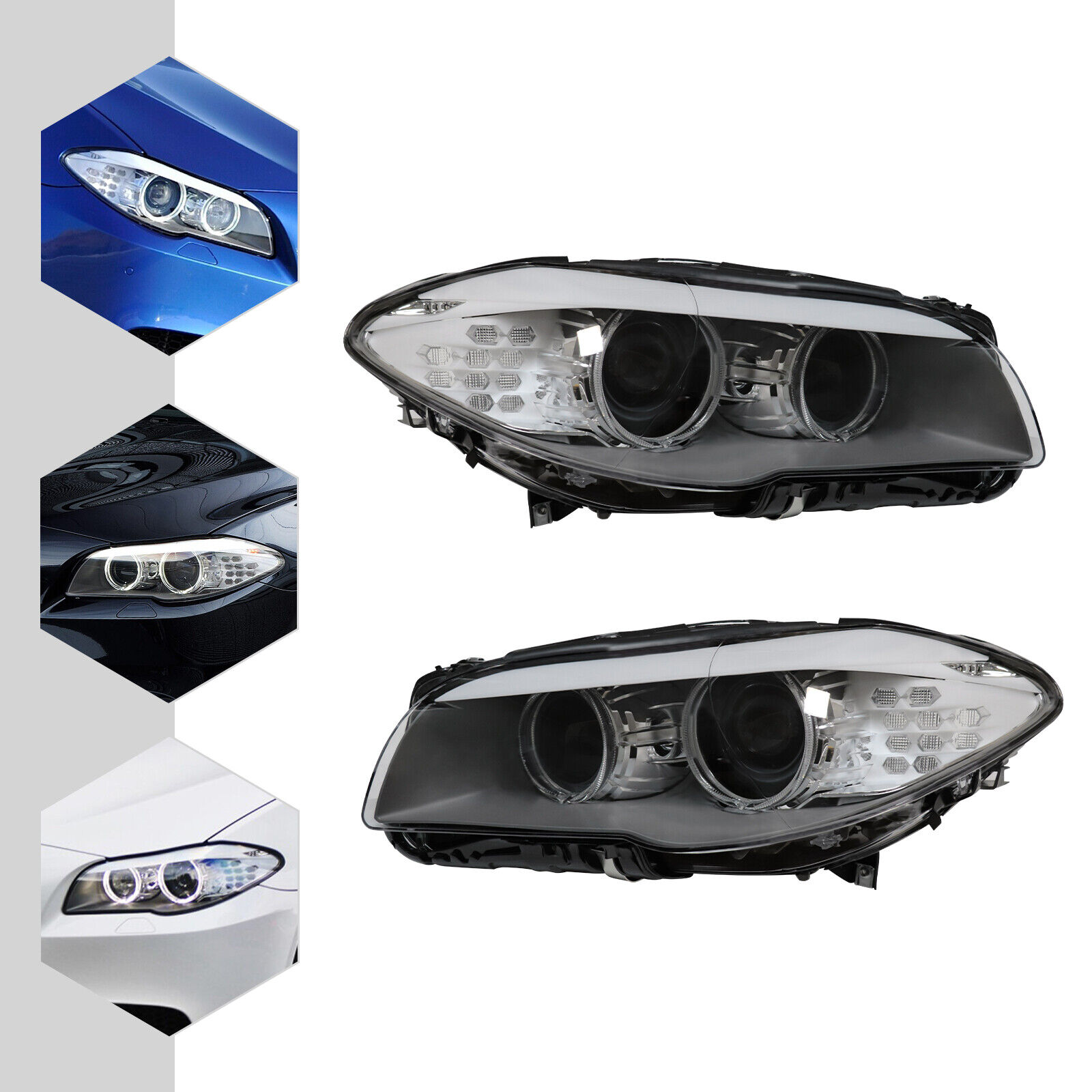 For 2011-2013 BMW 5 series F10 550i 535i 528i Xenon HID Headlight Headlamp LH+RH