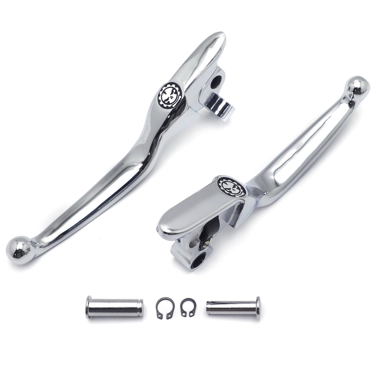 Chrome Skull Smooth Brake Clutch Levers For Harley 2008-2013 Touring Trike