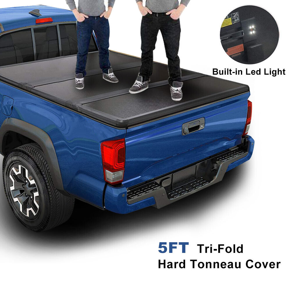 FOR 15-22 COLORADO/CANYON 5FT SHORT BED FRP HARD SOLID TRI-FOLD TONNEAU COVER