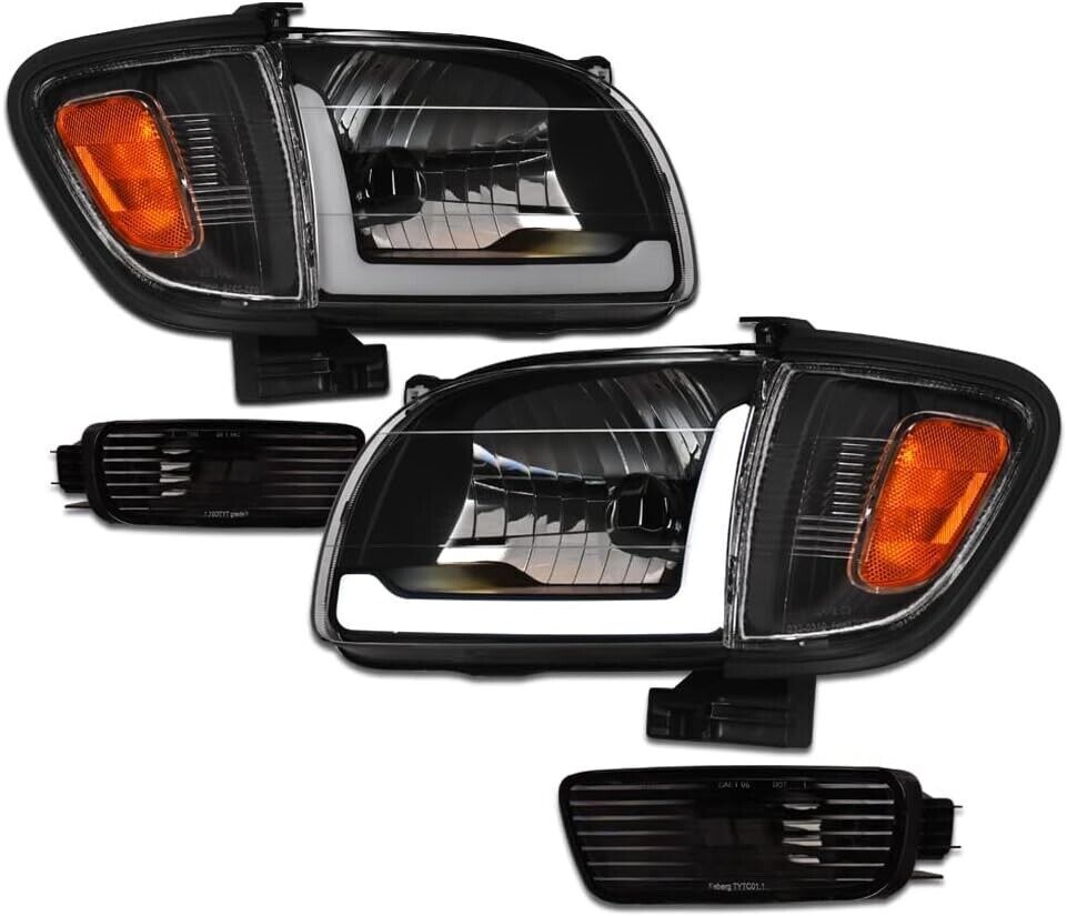 For 2001-2004 Toyota Tacoma Headlights DRL LED Strip Bar Black 6-Pieces