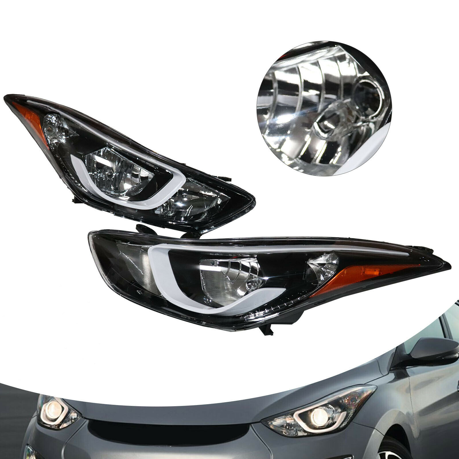 For Hyundai Elantra 2014-2016  Headlamp Halogen Factory Pair RH+LH Bulbs