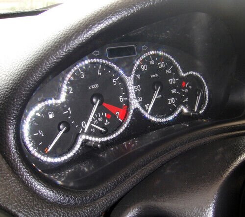 IDFR Peugeot 206 1998~on Chrome & Crystal frame bezel for dashboard 