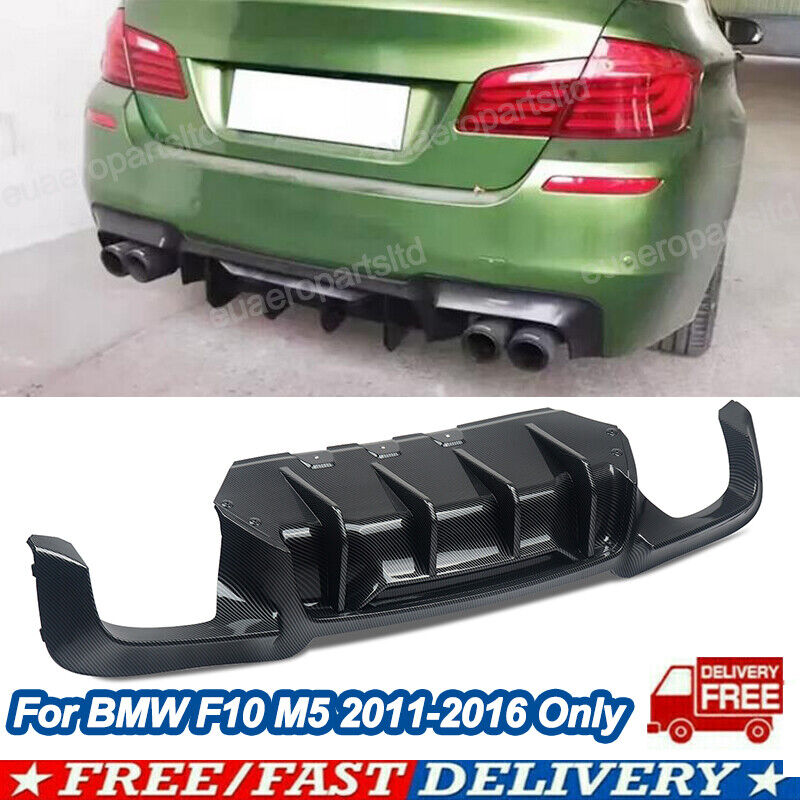 Rear Bumper Diffuser Lip For BMW F10 M5 M Sport 2011-2016 Only Carbon Look ABS
