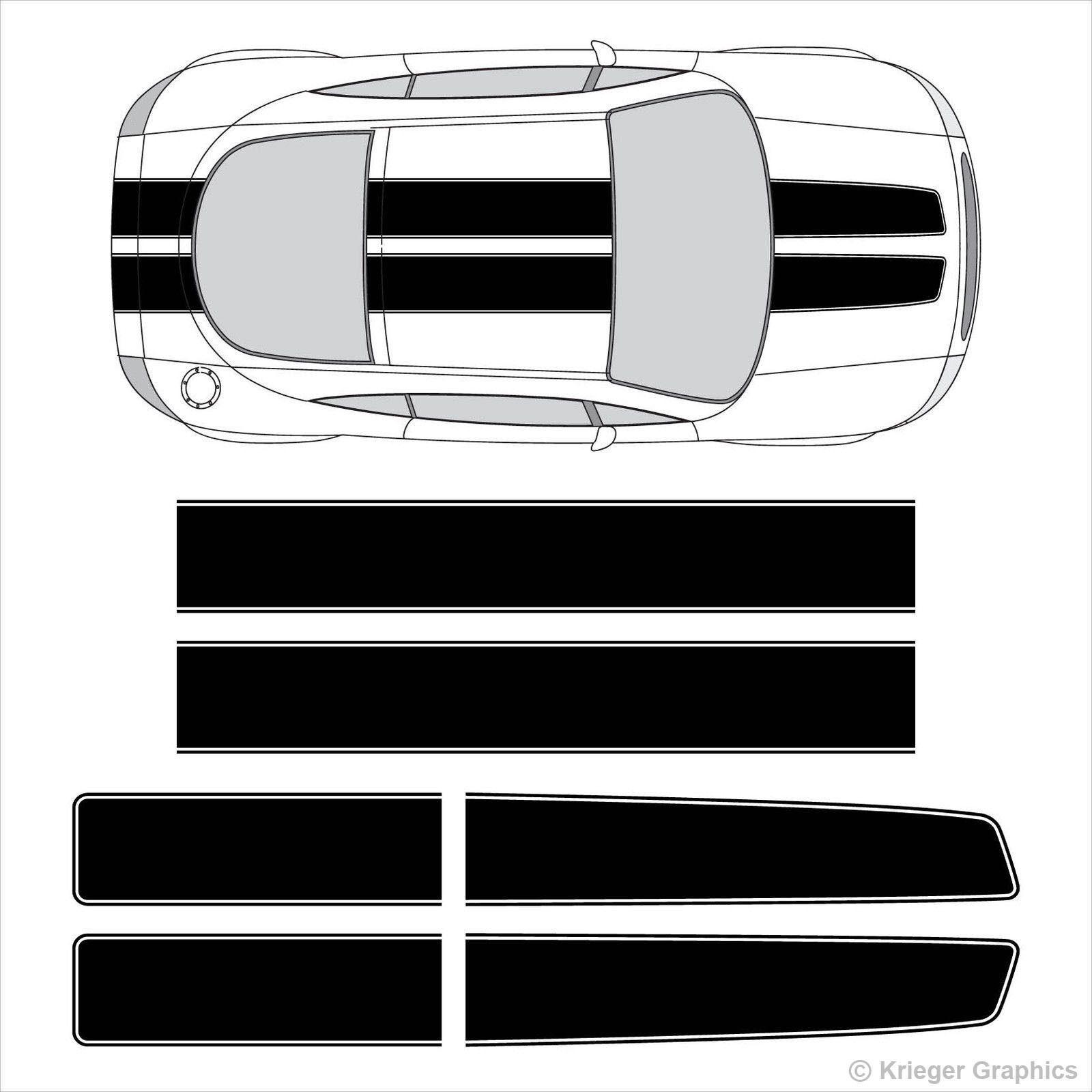 EZ Rally Racing Stripes 3M Vinyl Stripe Decals for Audi TT R8 RS5 S4 S5 A5