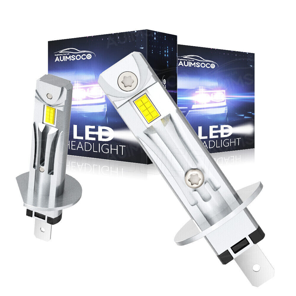 2Pcs H1 LED Headlight Kit Bulbs High Low Beam Super White 20000LM Combo