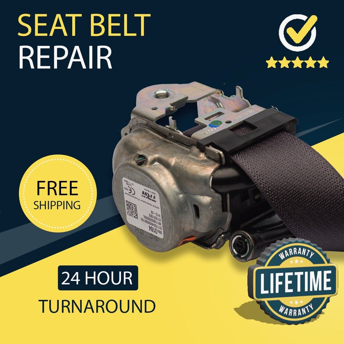 For DODGE Viper Seat Belt Single-Stage Repair Service - 24HR Turnaround