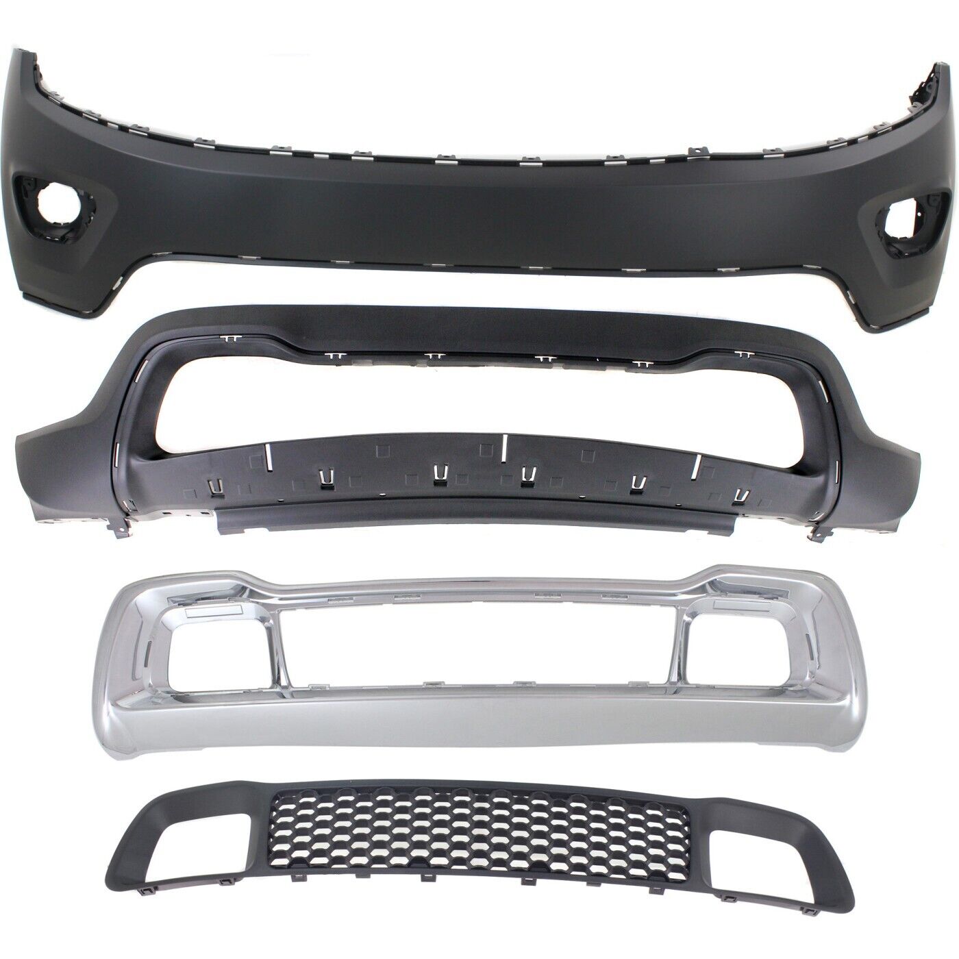 Bumper Grille Kit For 2014-2016 Jeep Grand Cherokee Front Primed Plastic
