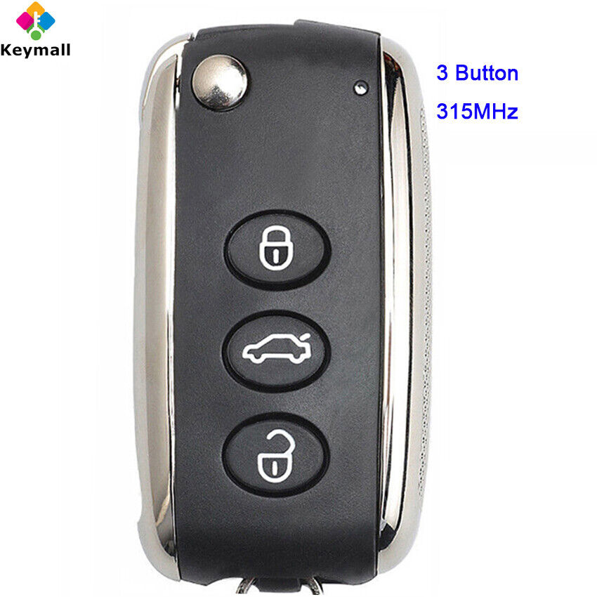 Remote Key Fob for Bentley Continental GT Flying Spur 315MHz ID46 Chip 3 Button