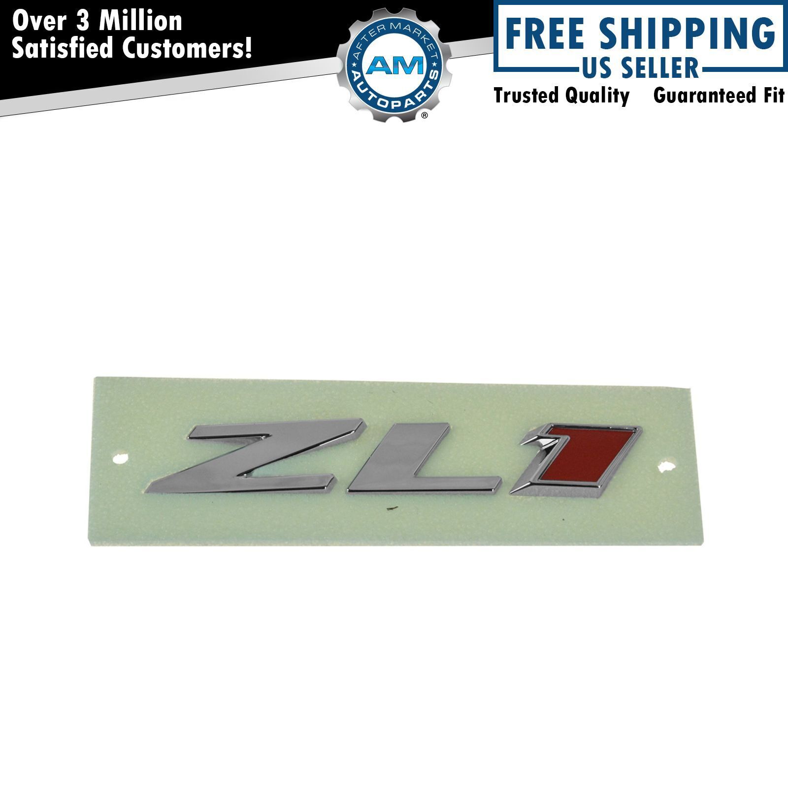 OEM ZL1 Grille Nameplate Emblem Chrome & Red for Chevy Camaro GM New