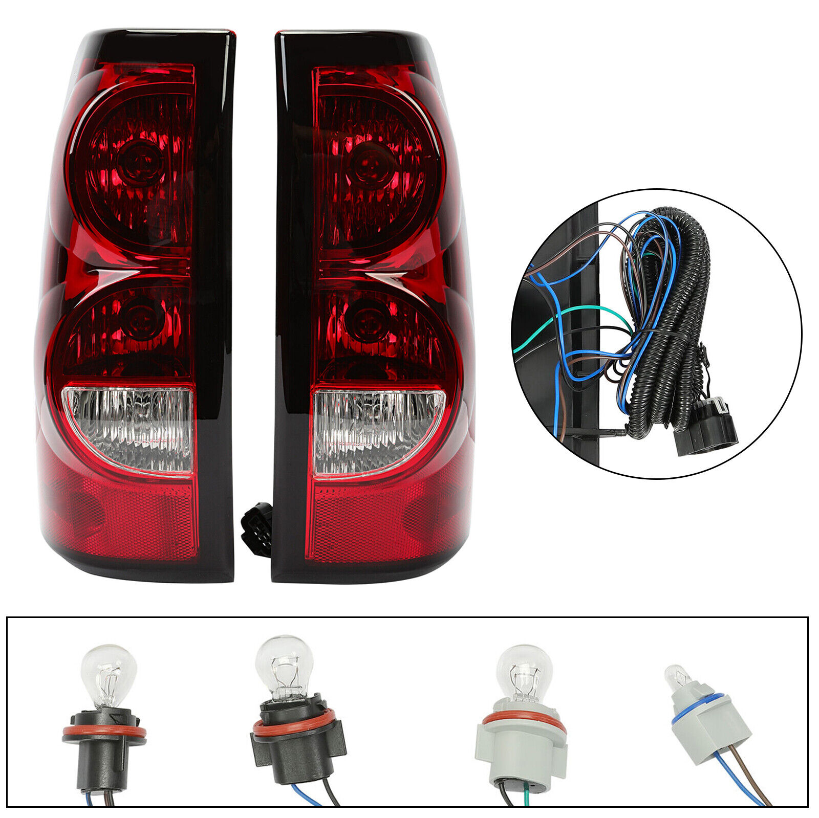 Red Tail Lights Brake Lamp Pair For 03 04 05 06 Chevy Silverado 1500 2500 3500HD