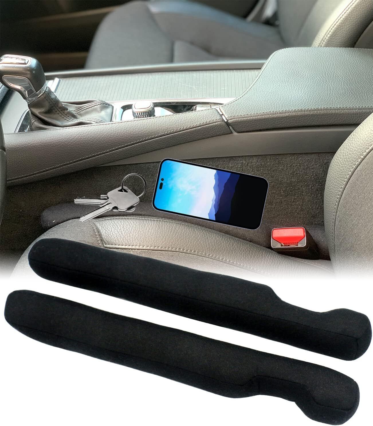 2Pcs Car Seat Gap Filler Universal Fit Organizer Stop Things from Dropping Under