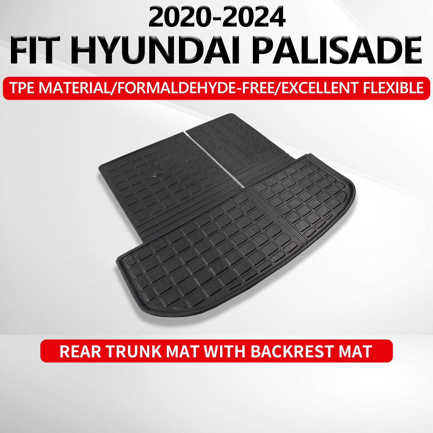 Fit 2020-2024 Hyundai Palisade Trunk Mats Backrest Mat Floor mats Cargo Liners
