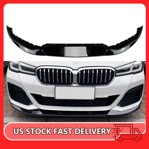For 2021-2023 BMW 5 Series G30 M Sport 540i Front Bumper Spoiler Lip Gloss Black