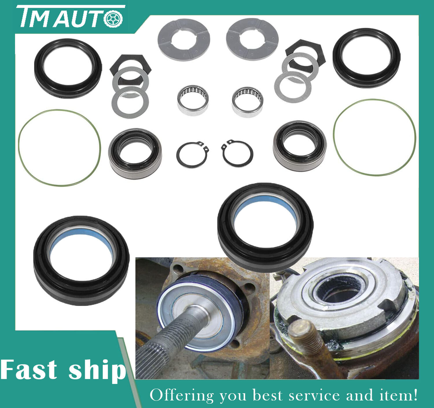 20Pcs Front Outer Axle Bearing Seal Knuckle Tube Dust Seal Kit For 1998-04 Ford