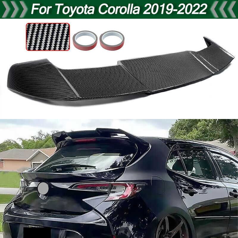 Fit Toyota Corolla XSE SE Hatchback 2019-2022 Rear Roof Spoiler Carbon Look ABS