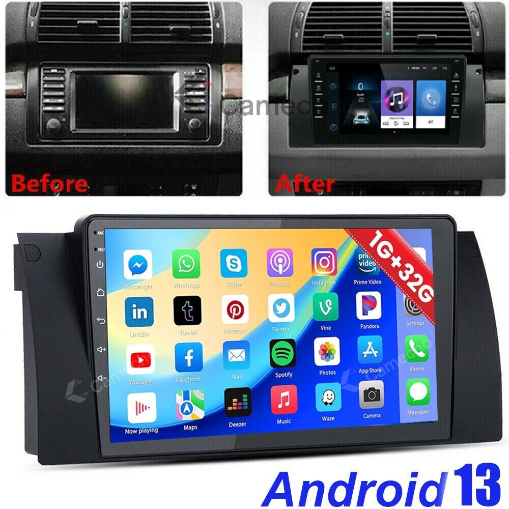 For BMW E38 E39 E53 X5 GPS Navi Android 13 Car Stereo Radio Head Unit Bluetooth