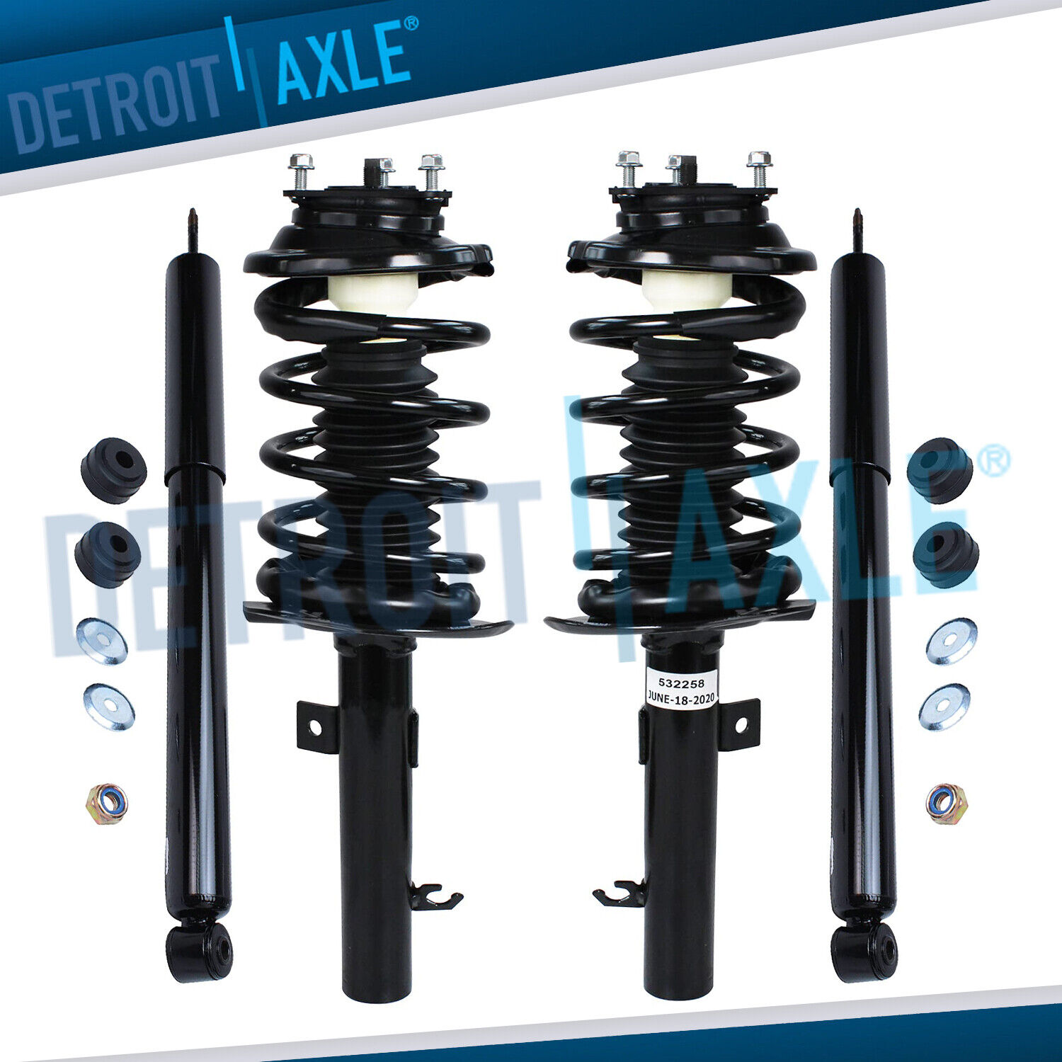 Front Struts w/ Coil Spring Rear Shock Absorbers Kit for 2006 2007 Ford Focus