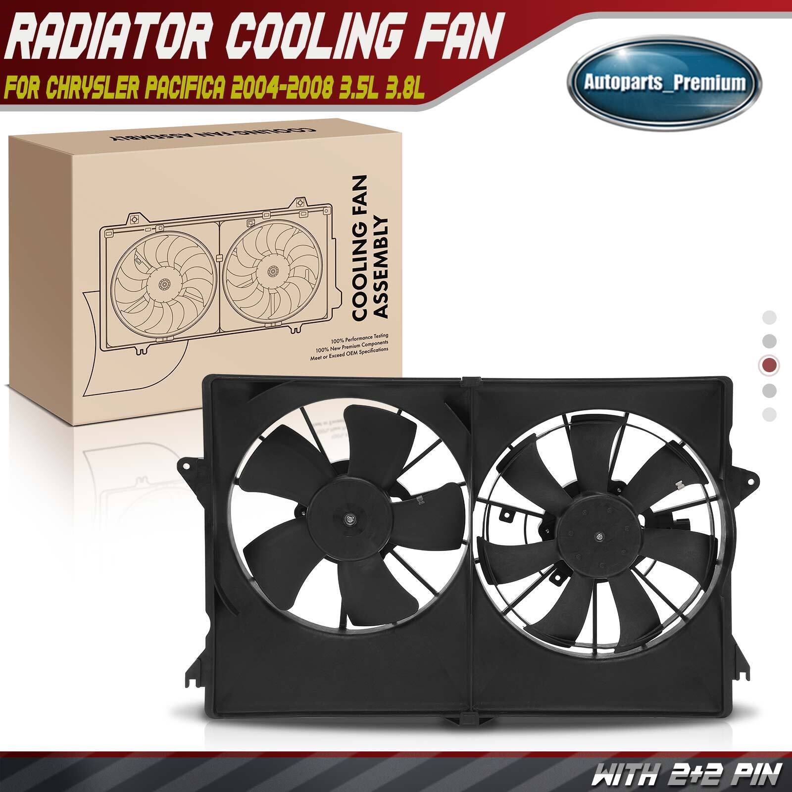 Dual Engine Radiator Cooling Fan w/ Shroud Assembly for Chrysler Pacifica 04-08